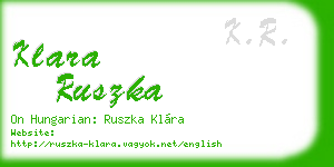 klara ruszka business card